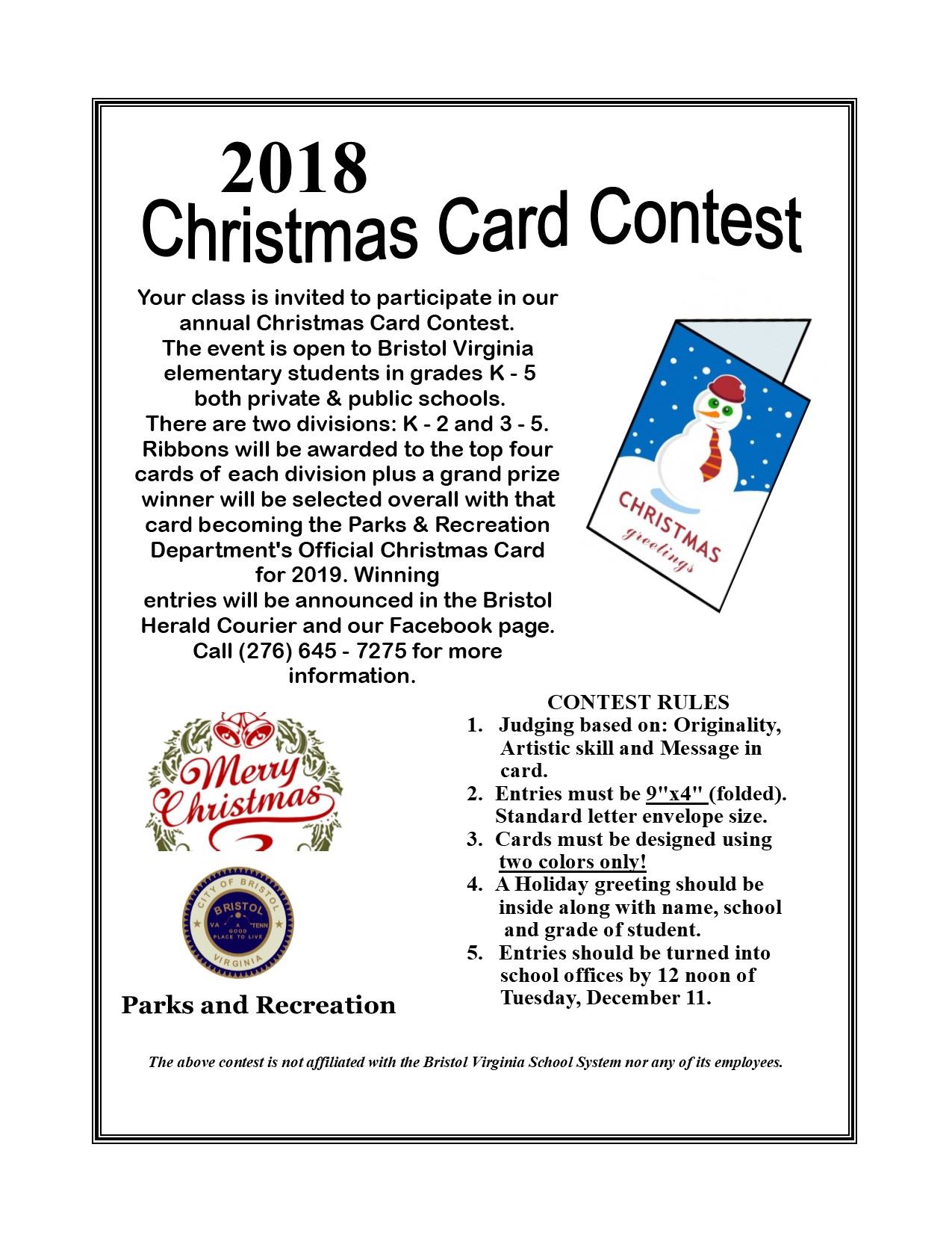 Christmas Card Contest 2018